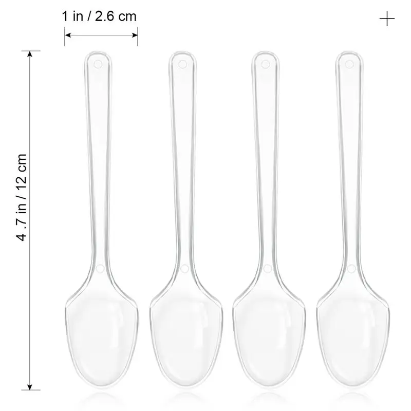 BESTOMZ 100PCS Mini Transparent Plastic Spoons Disposable Flatware for Jelly Ice Cream Dessert Appetizer | Дом и сад