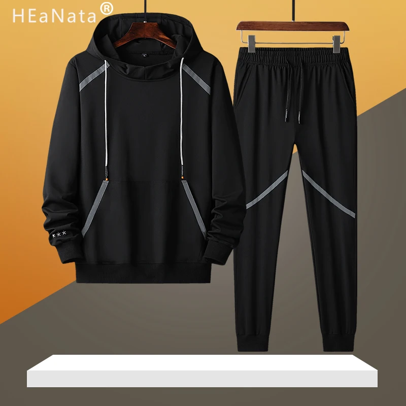 

New Autumn Track Suit Men's Casual Sports Two Piece Tracksuit Sets Hoodies Hoodies +Sweatpants Men Sportwear