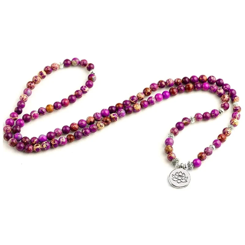 

108 бусин, Шарм-браслет, ожерелье с подвеской в виде лотоса, ювелирные изделия для женщин и девушек, рождественские подарки, подвесной декор д...