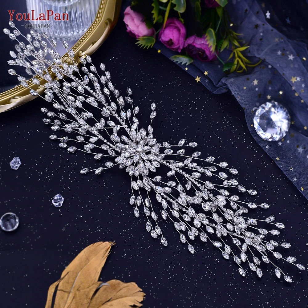 

TOPQUEEN HP422 Wedding Headpiece Rhinestone Flower Tiara and Crown Women Party Banquet Jewelry Headwear Crystal Headdresses