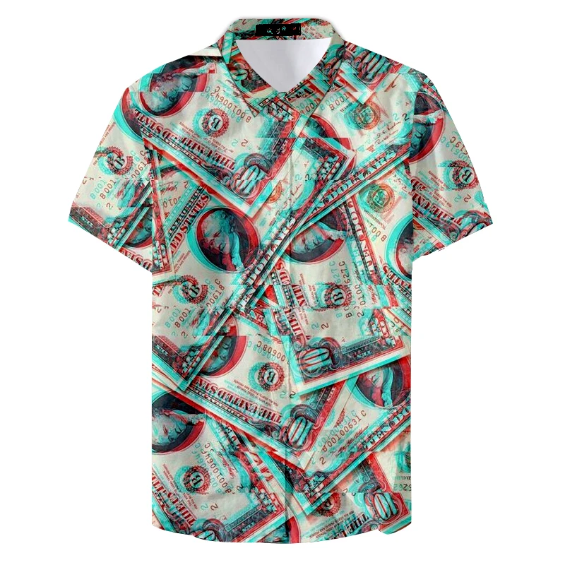 2019 Летняя мужская Повседневная рубашка с геометрическим принтом|Рубашки