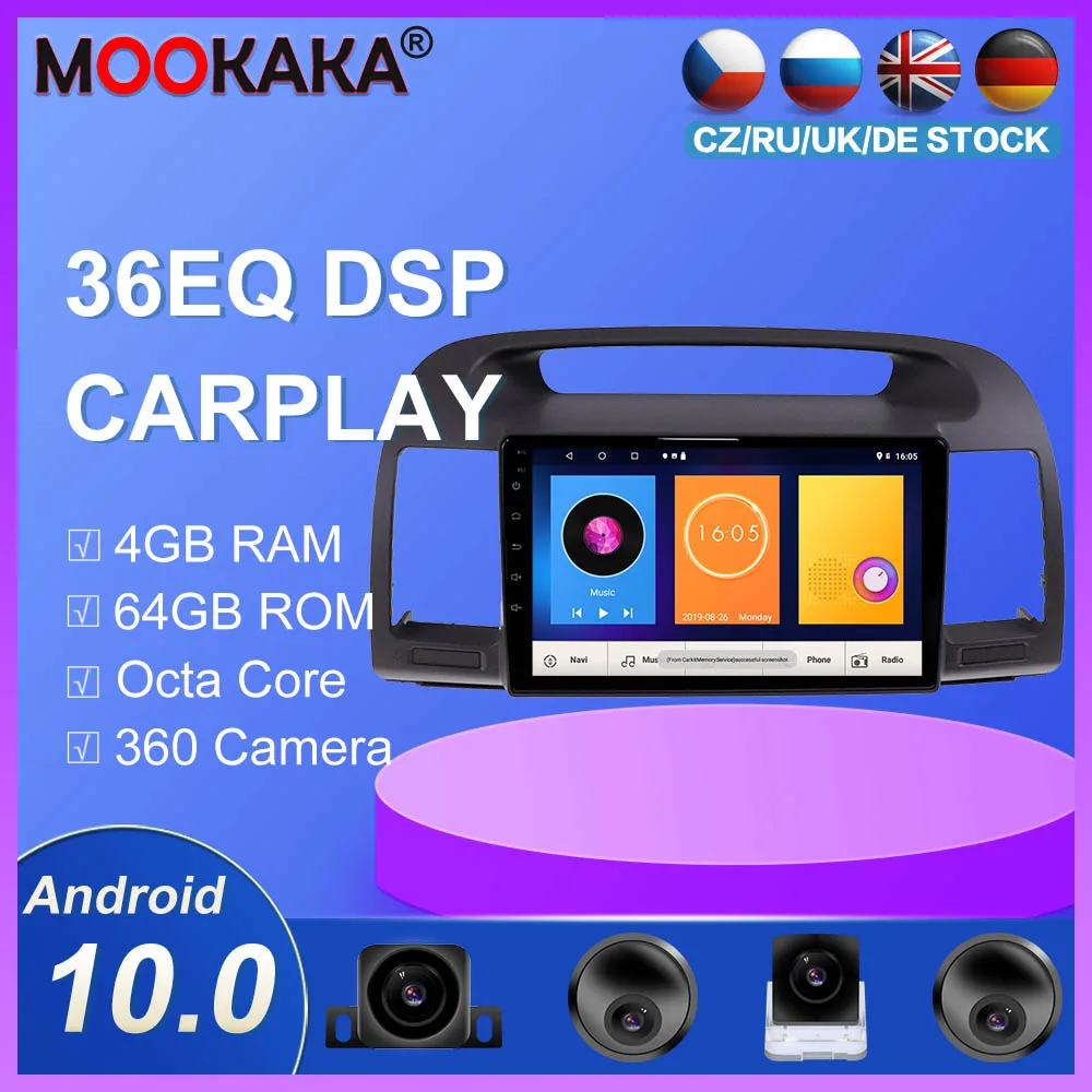 

GPS Navigation Radio player For Toyota Camry 5 2001 2002 2003-2006 Android 10.0 Multimedia Auto Radio Player HeadUnit in dsp