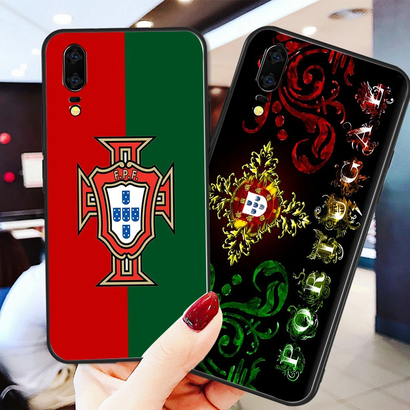 

DIY Phone Case For Portugal FC Huawei Mate40 Mate 30 20 10 20X Black Soft TPU DIY For FPF FC Nova 3 Nova 8 Nova5 G10 Nova7 Pro