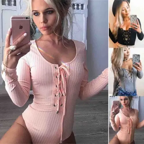 

Zoulv Spring 2021 High Quality Solid Color Women Ladies Sexy Long Sleeve Jumpsuit Bodysuit Stretch Leotard Size S To Xl