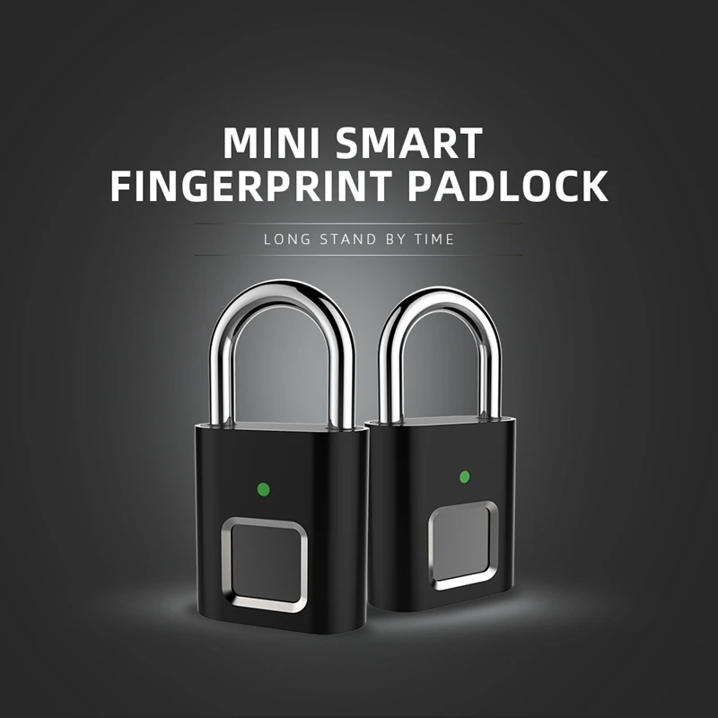

Fingerprint Padlock Smart Door Lock IP65 Waterproof Security Digital Lock Portable Fingerprint Padlock USB Keyless Lock