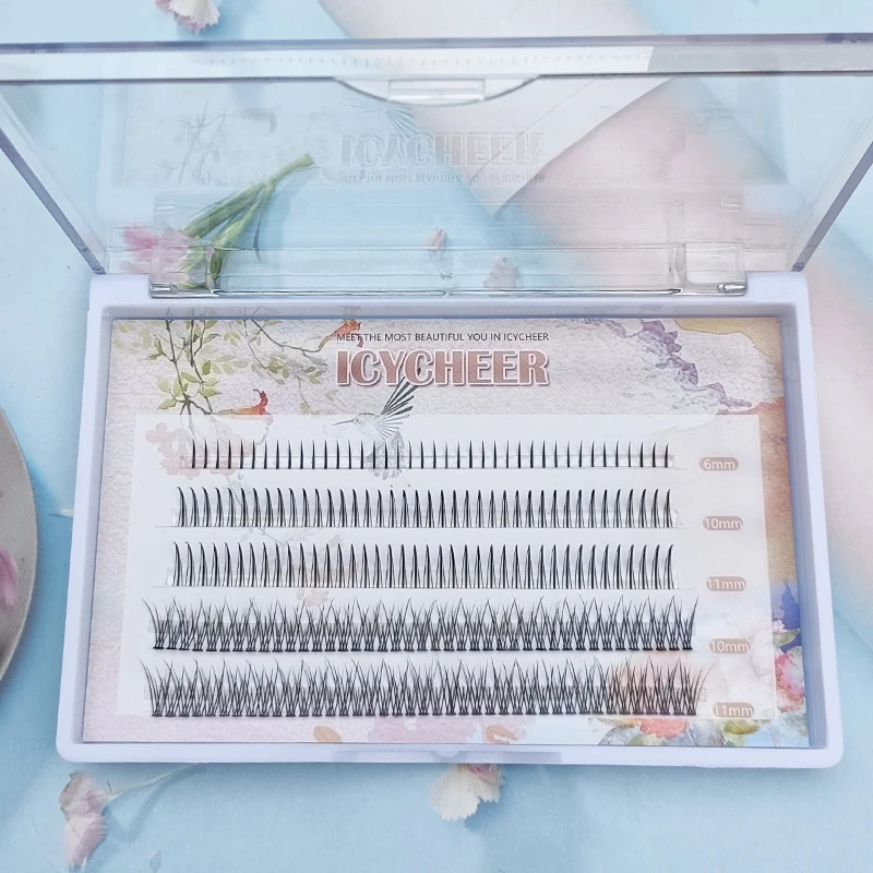 Отдельные ресницы смешанные нижние А-образной формы рыбий хвост накладные