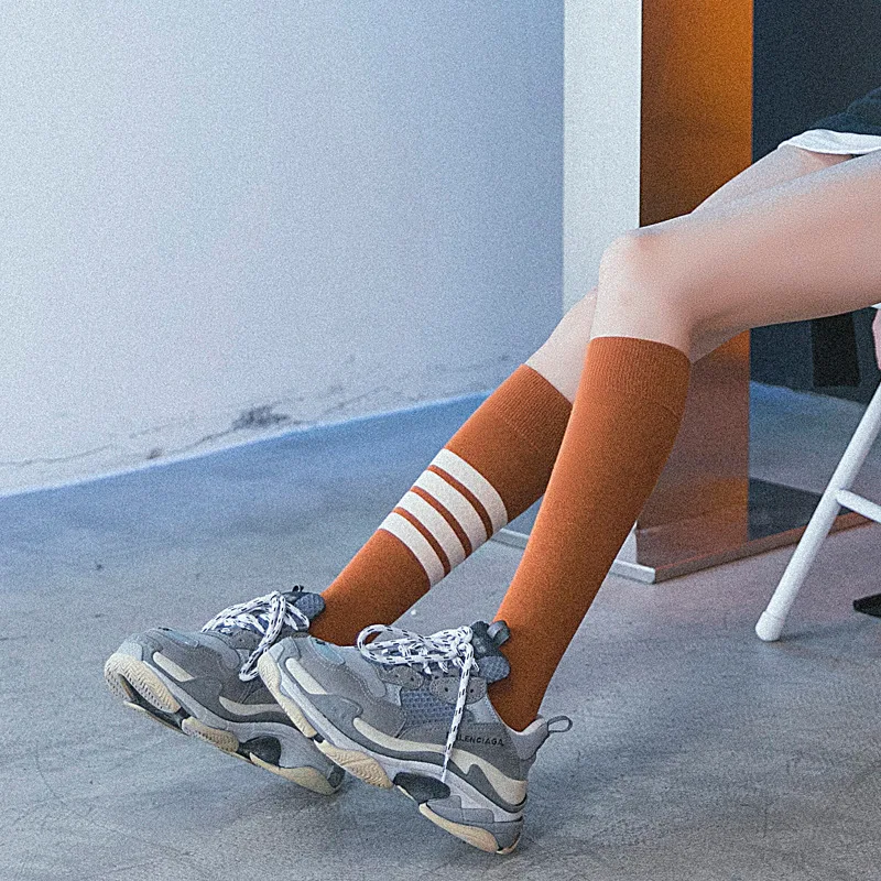 2019 популярные длинные носки без пятки женские корейские тонкие до середины икры