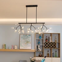 led new creative pendant lights firfly black gold rectangle pendant lamp for dinning room kitchen dinning room lights