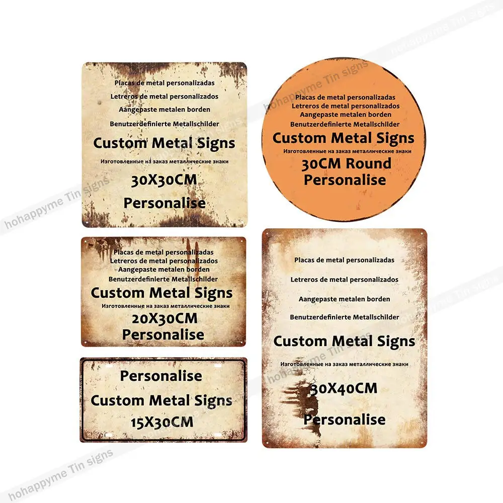 

Custom Metal Tin Signs Retro Plaque Personalise Vintage License Plates Wall Poster 20x30cm/15x30cm/30x30cm/30x40cm Dropshipping