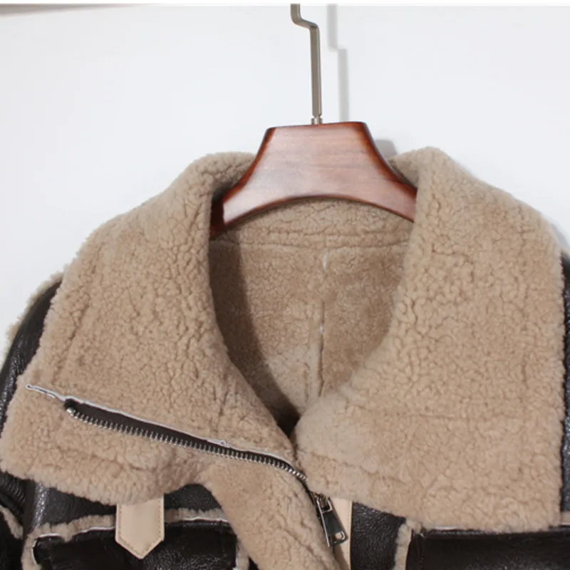 Осенне-зимние короткие пальто из искусственной кожи для отдыха Женская Толстая