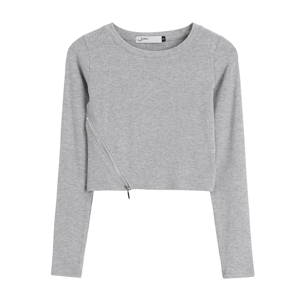 

New Style in Autumn and Winter 2020, Women's Retro Solid Color Sexy T-shirt, Easy to Wear, Large-size, Long Sleeve and Thick Top