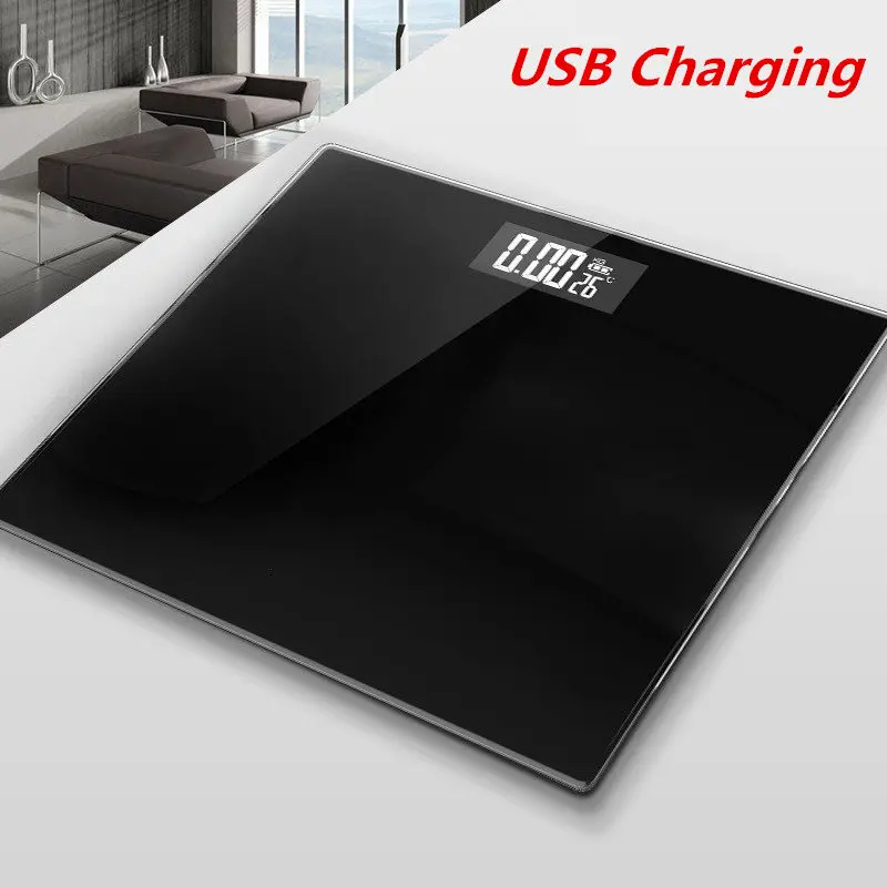 USB-Black Bathroom Floor Scales Body Fat Scale Scientific Electronic LED Digital Body Weight Balance Weighing Scales Water Muscle Mass BMI - Цвет: USB-Black