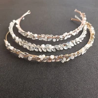 slbridal handmade ins style luxury rhinestone opal crystal bridal tiara headband wedding bridesmaids crown women hair jewelry