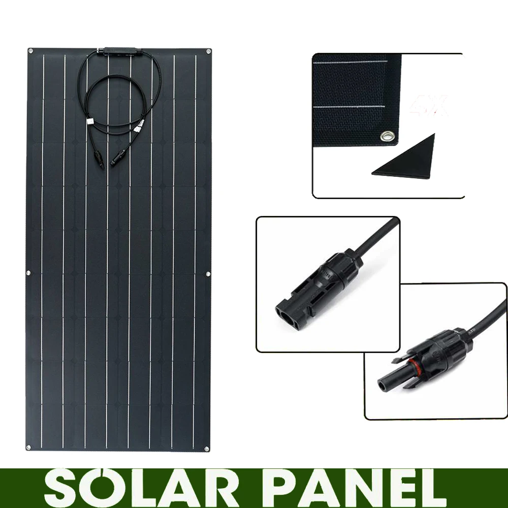 Полу Гибкая солнечная панель 80 Вт ETFE пленочное покрытие 12 В зарядное устройство