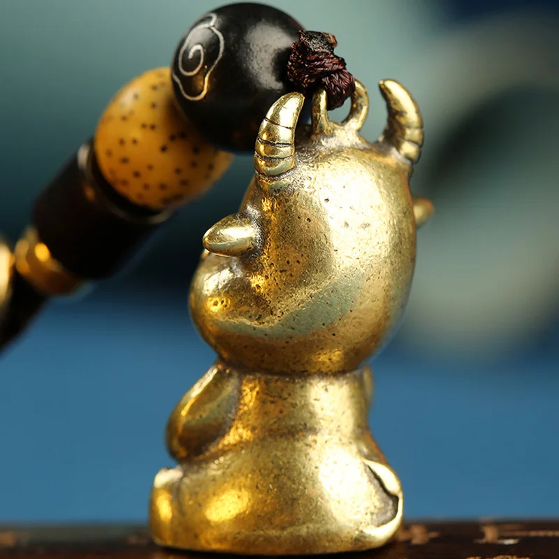 Зодиак из латуни брелок с фигуркой быка веревка подвесные безделушки винтажные