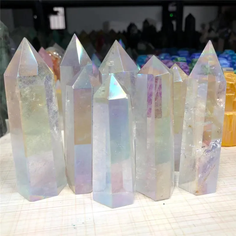 

Natural Aura Points Healing Crystals Tower White Clear Quartz Point For Home Decoration Quartz Natural Stones