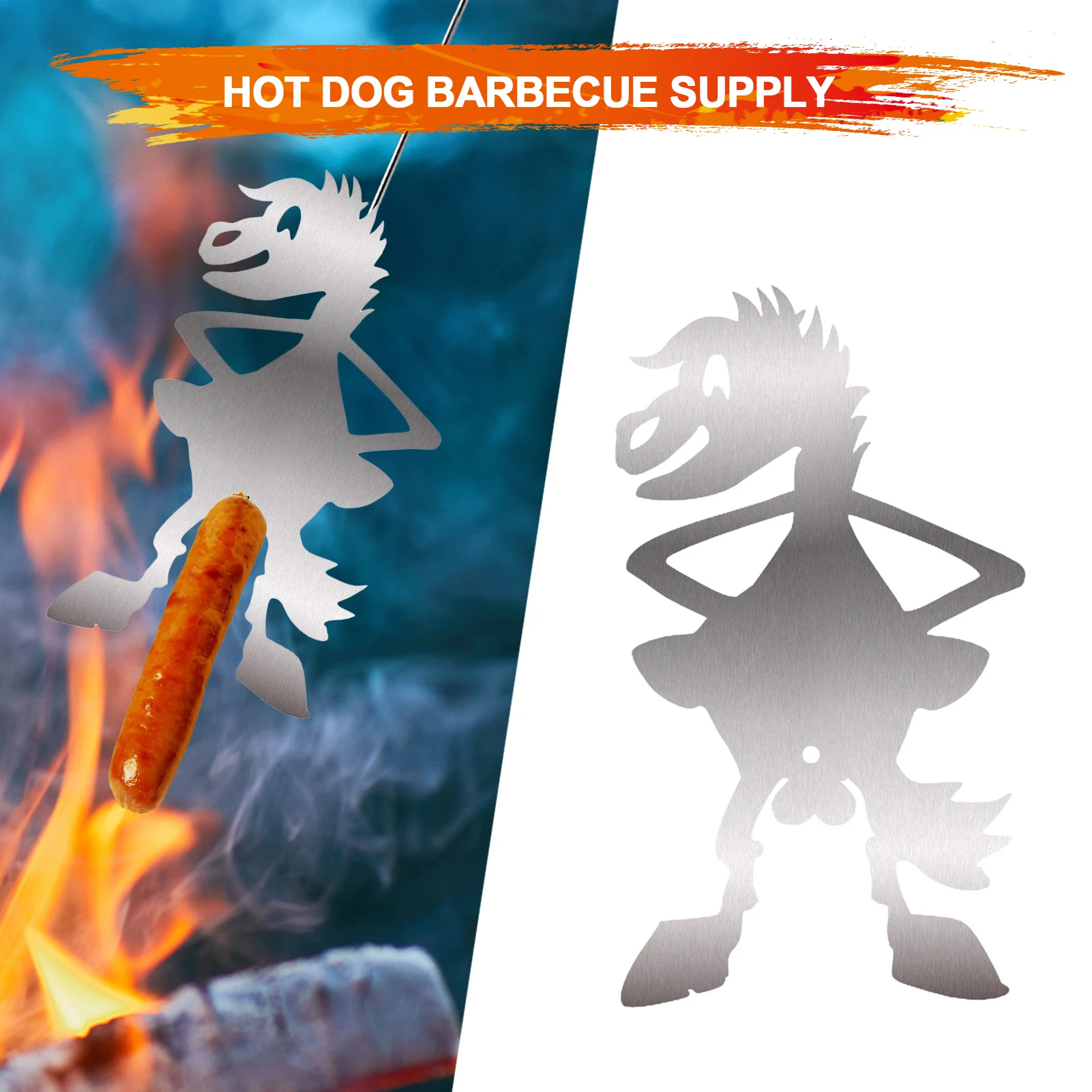 

Camp Fire Skewers Hot Dog Horse Barbecue Cooker Stainless Steel Baking Stove Holder Reusable Grill BBQ Roasting Forks Needles