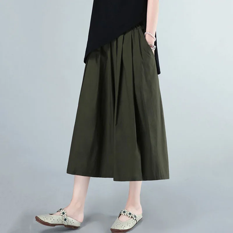 Хлопковые брюки-кюлоты Harajuku с широкими штанинами летние большие размеры 5XL 2021 |