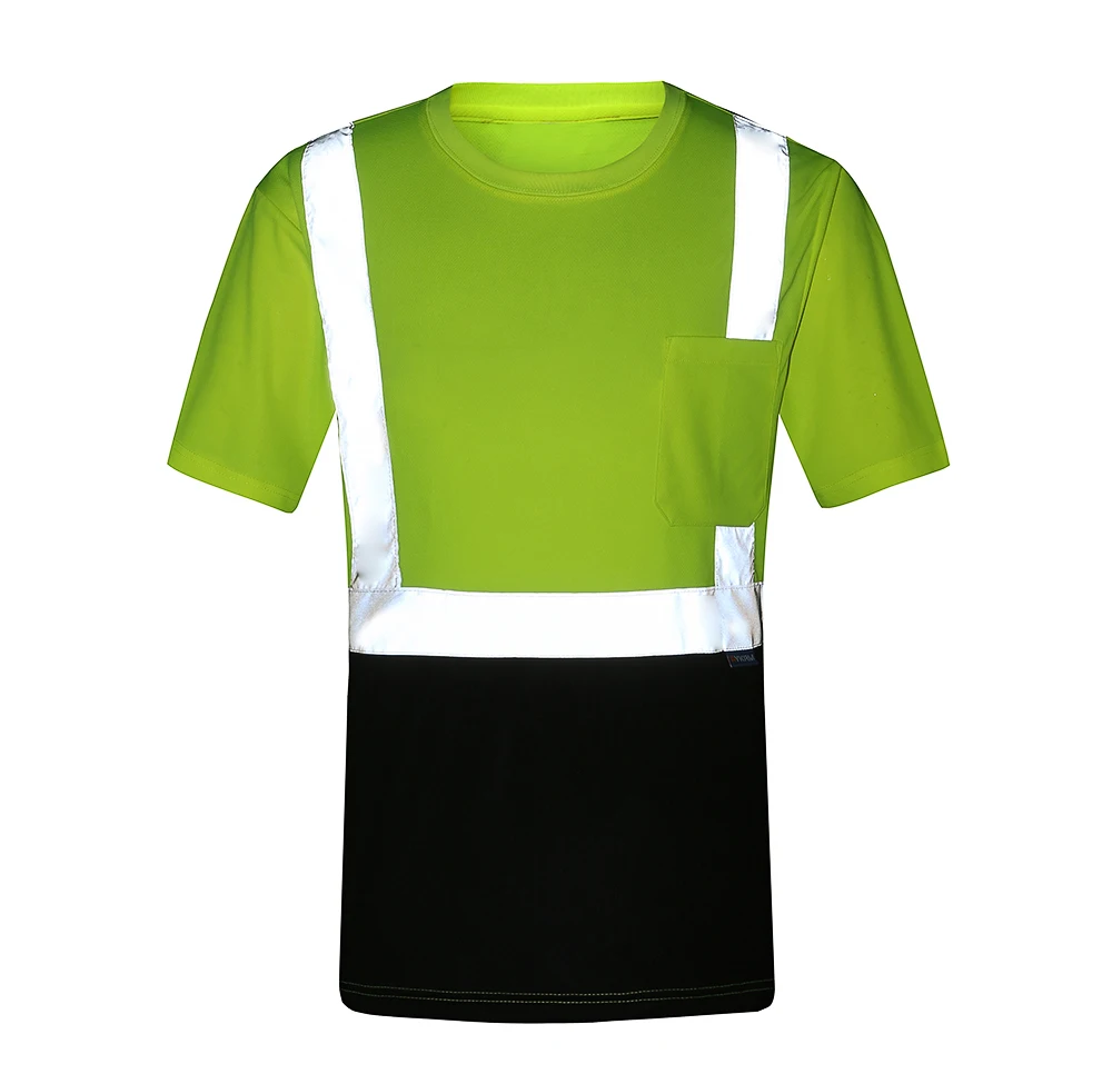 AYKRM Рабочая Футболка с высокой видимостью светоотражающие безопасные летние