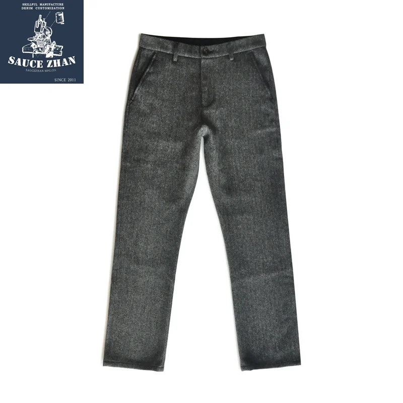 

Vintage 500g Woolen Straight Trousers Wool Men's Retro Winter Men Pants