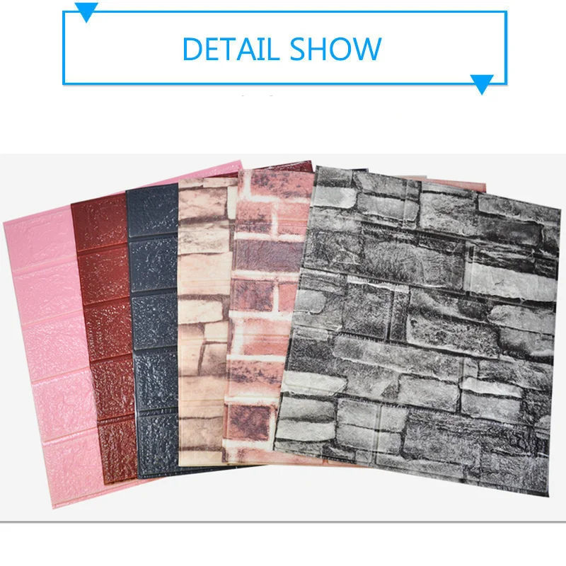 Self-Adhesive 3D Brick Wall Sticker DIY Waterproof Foam Wallpaper Kids Room Kitchen Roof Ceiling Background Wall Decals images - 6