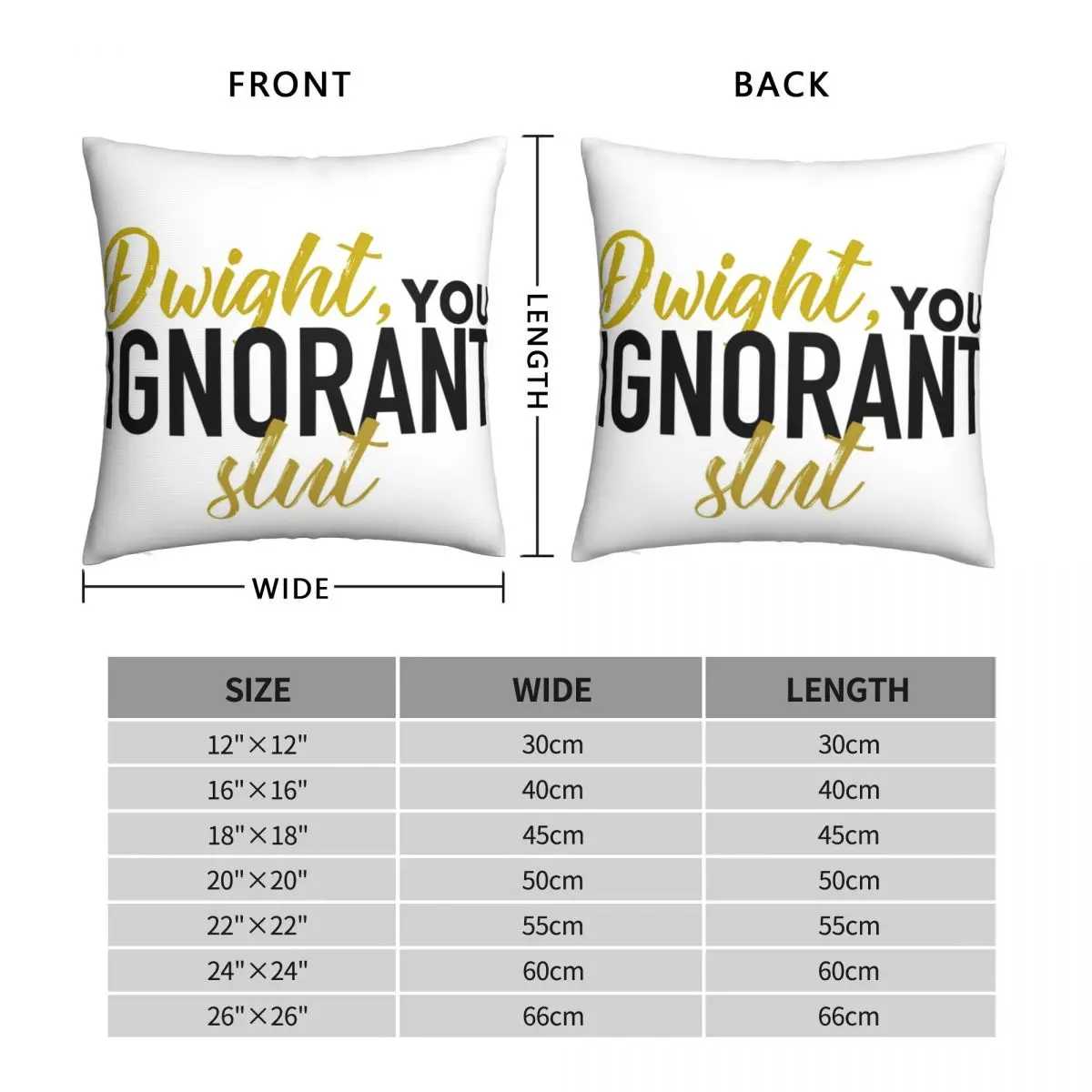 Dwight You Unknown Slut квадратная подушка чехол наволочка удобная из полиэстера для