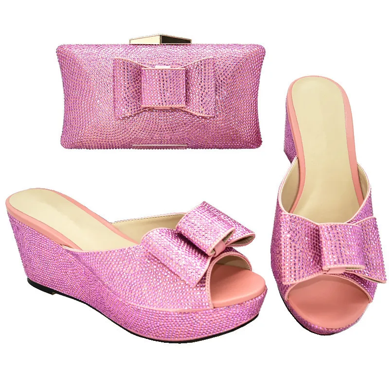 Новейшие итальянские женские свадебные туфли-лодочки с сумочкой африканские