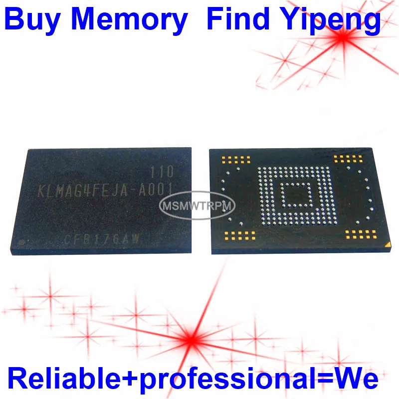 

KLMAG4FEJA-A001 BGA169Ball EMMC 16GB Mobilephone Memory New original and Second-hand Soldered Balls Tested OK