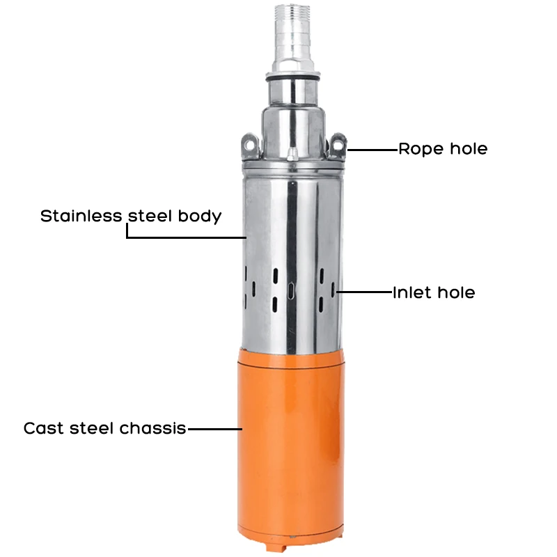 

55m 12V/24V/48V Solar Water Pump 380W High Lift Deep Well Pump DC Screw Submersible Pump Agricultural Irrigation Garden Home