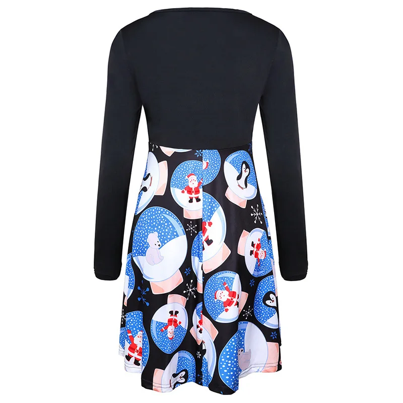 

Christmas Dress Women A Line Black Dresses Woman Party Night Long Sleeve V Neck Party Robe Femme Autumn Winter Clothes SJ4535R