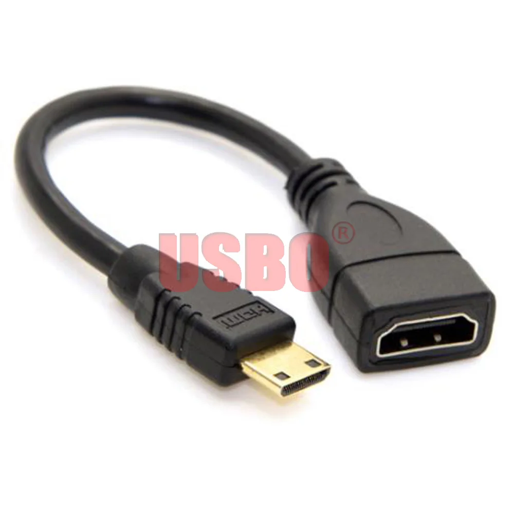 

Высококачественный черный 10-сантиметровый позолоченный HDMI HDTV-кабель, высокоскоростной мини-HDMI штекер-HDMI гнездо, аудио-видео HD короткий каб...