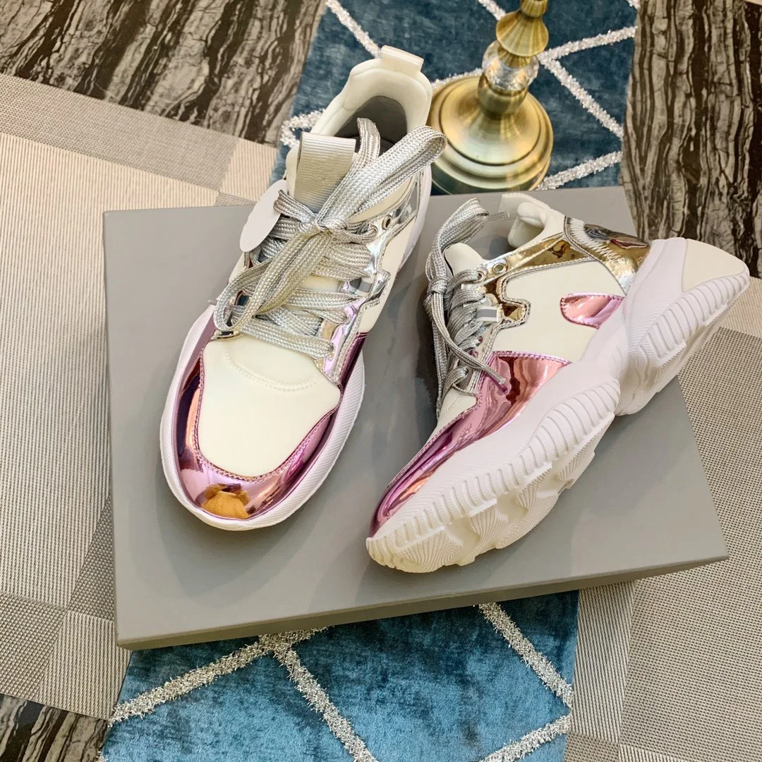 

2021 New Spring Autumn Designer Luxury Sponge Cake Casual Sports Shoes Women's Leather Thick-soled Increased Lace-up White Shoes