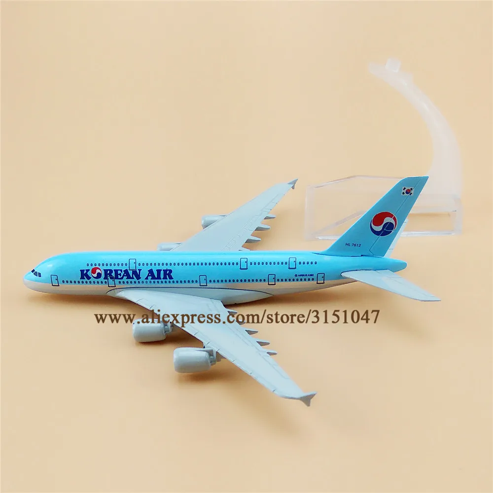 16 см корейский Air Airbus 380 A380 Airlines модель самолета из сплава металла литья под