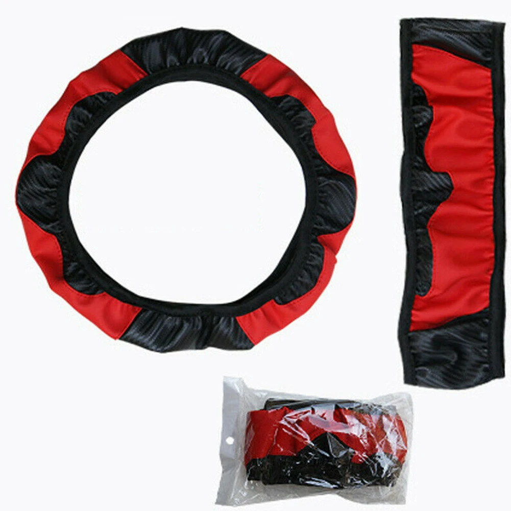 

Car Steering Wheel Cover Breathable PU Leather Wheel Cover Auto Decoration Carbon Fiber Steering Wheel Cover Cubre Volante Auto