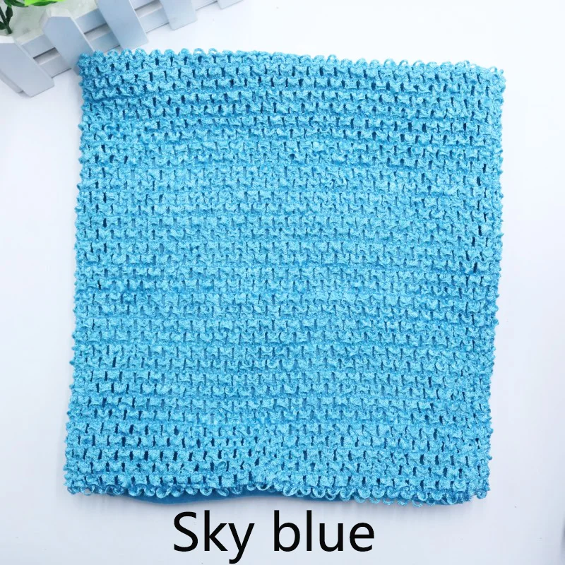 Lake-blue 23x25cm 23x25 см, 10 дюймов, эластичная трикотажная юбка-пачка для вязания крючком на груди, топ-труба для самостоятельной сборки, платье с блестками, юбка, Рождественская фатиновая кружевная ткань - Цвет: Lake-blue 23x25cm