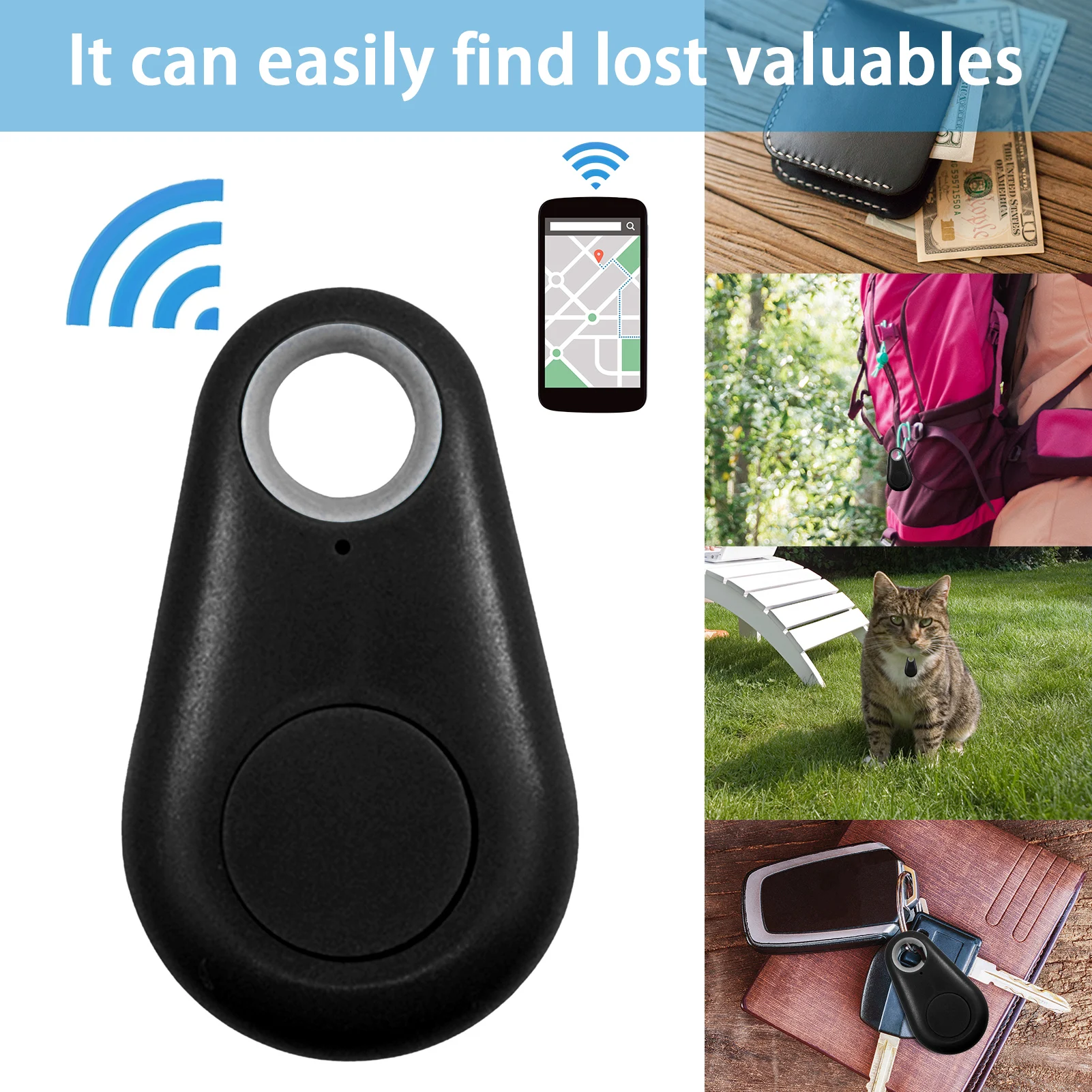 

Portable Mini Bluetooth Tracking Device For Remote Controller Car Pets Kids Motorcycle Key Finder Tracker Anti-lost GPS Locator