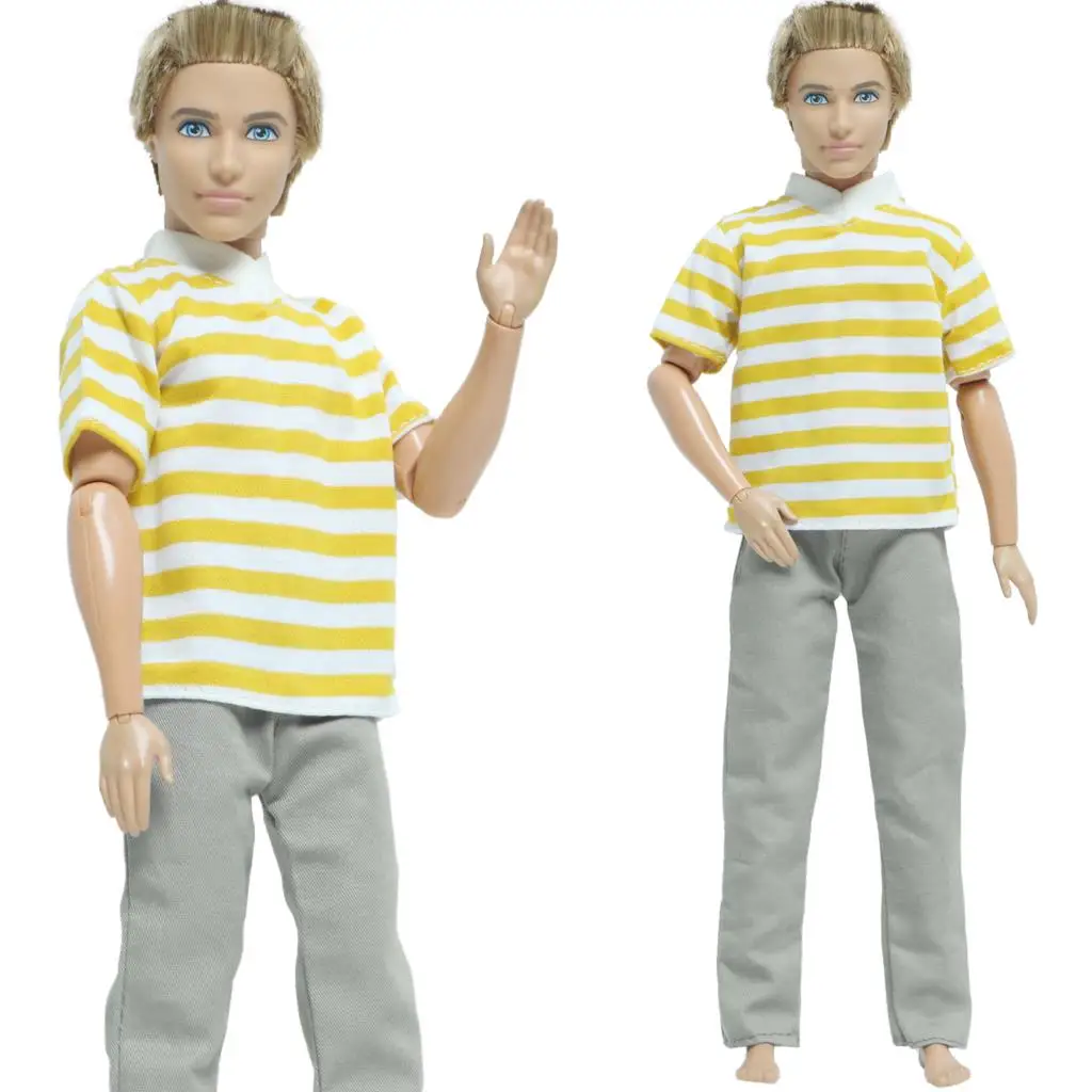 1 комплект одежды ручной работы для мужчин повседневная одежда желтая белая