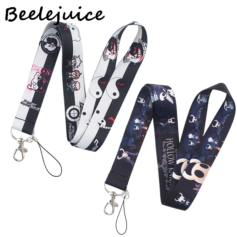 

24pcs Danganronpa Hollow Knight Funny art Lanyard Neck Key Strap for Phone Keys Card Cartoon webbings ribbons Decorations Gifts