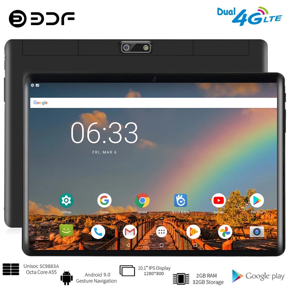 Планшет на Android 10 1 восемь ядер экран 9 0 дюйма 3G/4G LTE | Компьютеры и офис