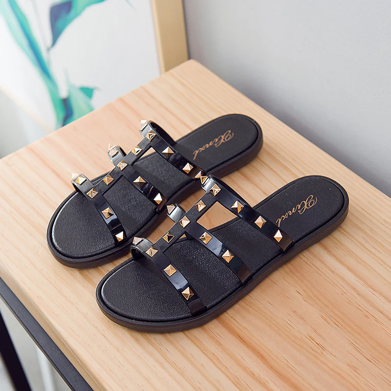 

Fashion Women Slides Summer Rivet Slippers Women Shoes Flip Flops Slide Sandals Upstream Lady Shoes Slides Zapatillas Mujer