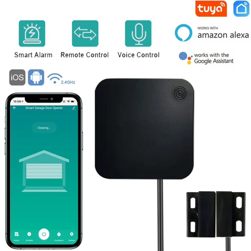 

Tuya Smart Life Garage Door Sensor Opener Controller WiFi Switch Remote Conrtrol Alexa Echo Google Home DIY Smart Home App Alert