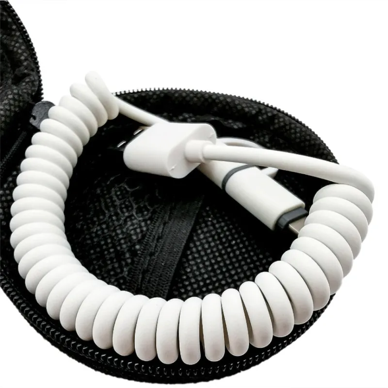 Новый спиральный кабель типа C выдвижной 3а USB провод для быстрой зарядки