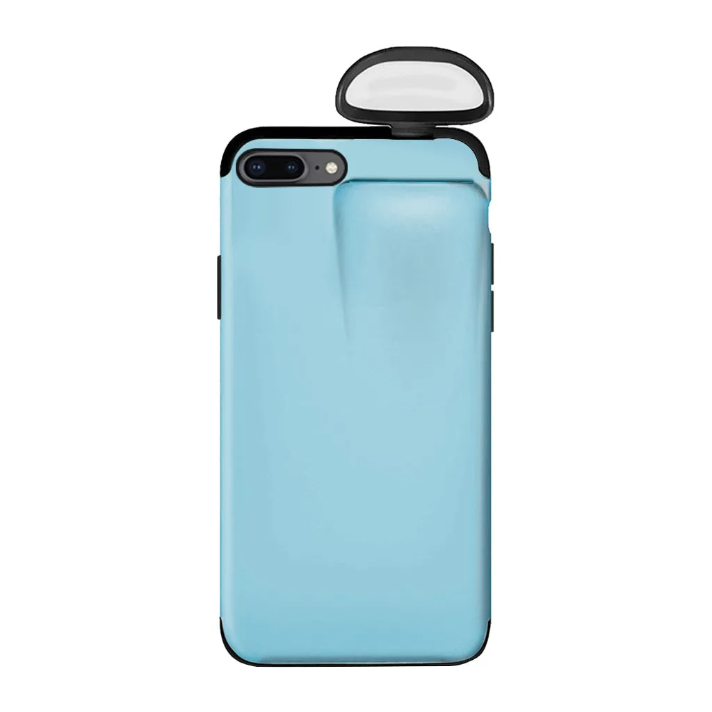 2 в 1 чехол для iphone 7 Plus Беспроводная гарнитура наушники набор защита IPhone Plus/8 и AirPods