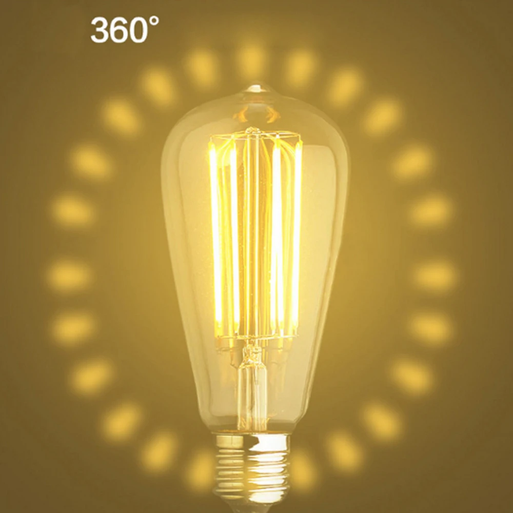 Светодиодный свет нить накаливания светодиодные лампы 220v 2w 4w 6w 8w E27 E14