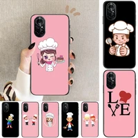 baking cook chef case for clear phone case for huawei honor 20 10 9 8a 7 5t x pro lite 5g black etui coque hoesjes comic fash