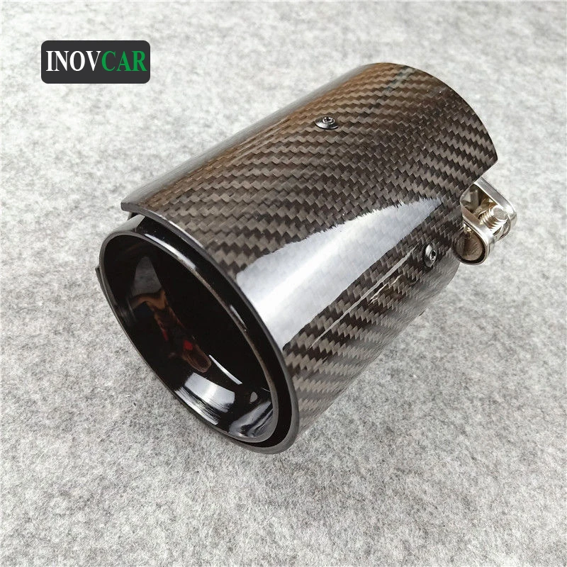 Black Stainless Steel Exhaust Nozzle Tail Glossy Carbon Exhaust Pipes For F80 M3 F82 F83 M4 F90 M5 M240i M340i M440i