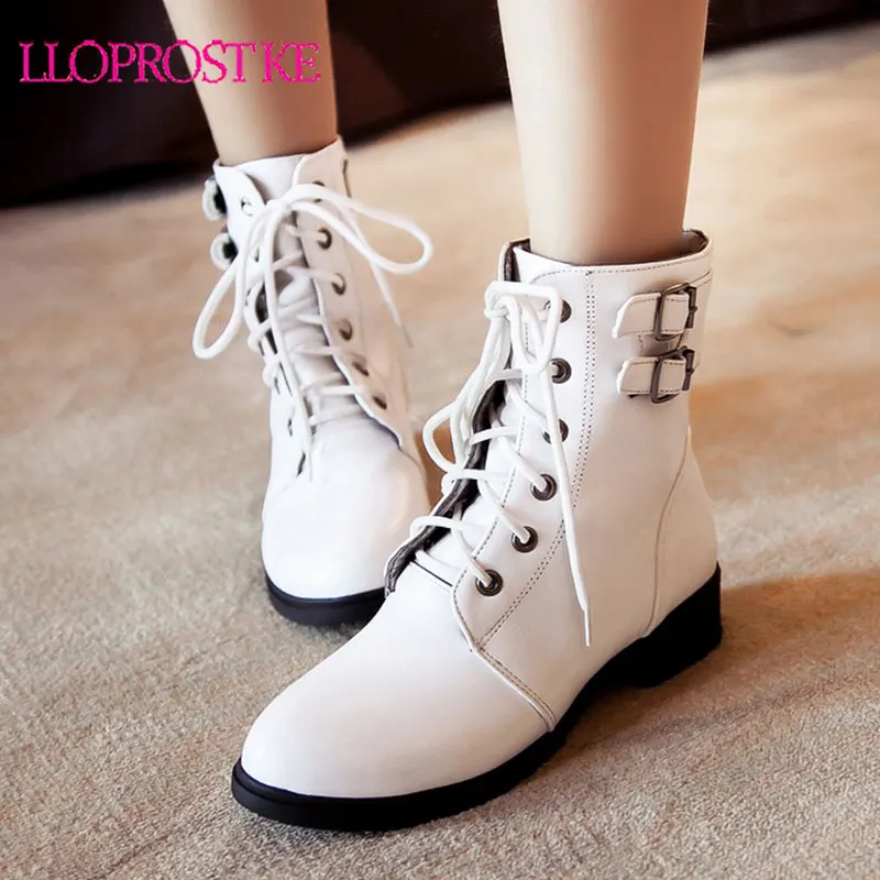 

Lloprost ke/Большой размер 34-43, модные осенне-зимние ботинки женские ботильоны на шнуровке Обувь на квадратном каблуке женские ботинки 2020 новая о...