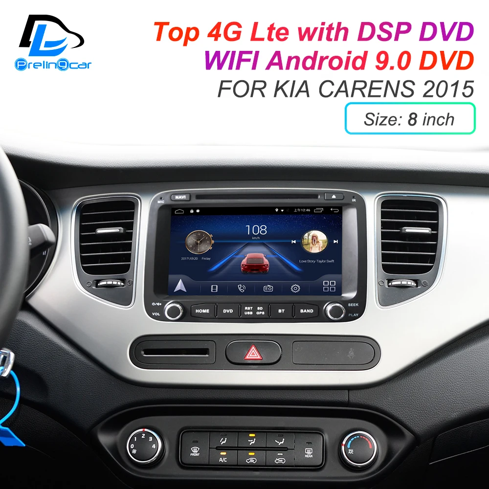 Ips сенсорный экран DSP звук Android 9,0 2 DIN 4g Lte радио для KIA Cerato Carens года gps dvd-плеер стерео навигация