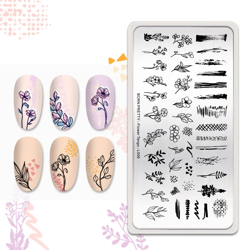 

BORN PRETTY Flower Tango Design Stamping Plates Stainless Steel Nail Art Stamping Template DIY Image Printing Plate Stencil Tool