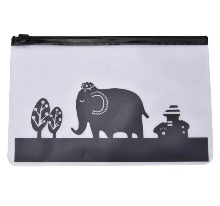 Новые милые кавайные черные прозрачные полихлорвиниловые сумки для файлов на